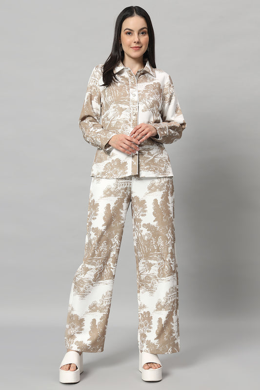 Brown And White Co-Ord Set