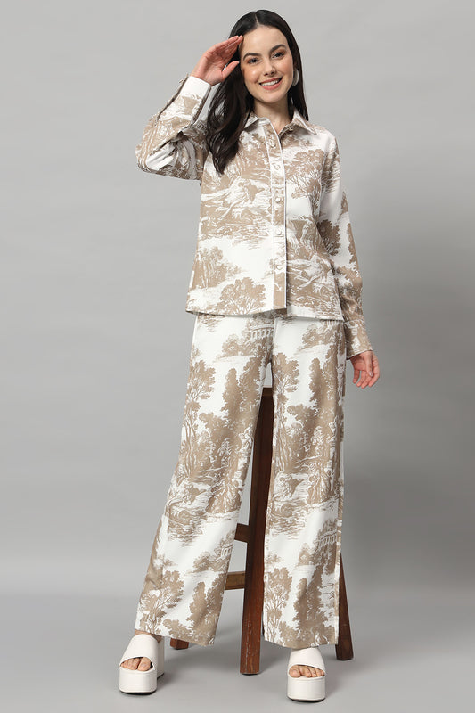 Brown And White Co-Ord Set5