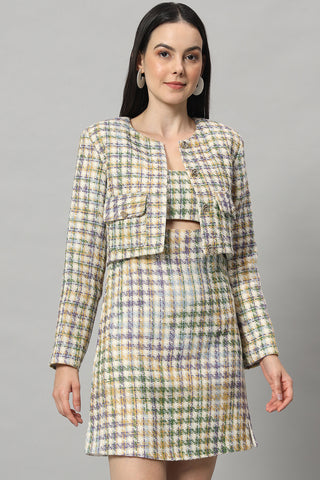 Multicolored Two Piece Tweed Co-Ord Set4